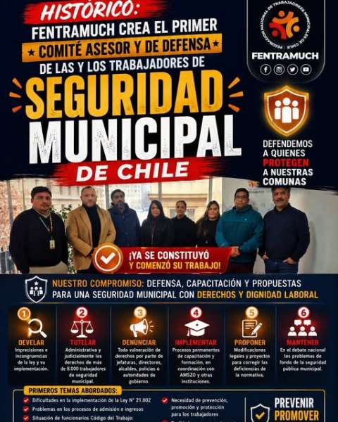 Trabajadores  y funcionarias municipales levantan iniciativa  para asesorar, capacitar y  proteger en temas de seguridad municipal